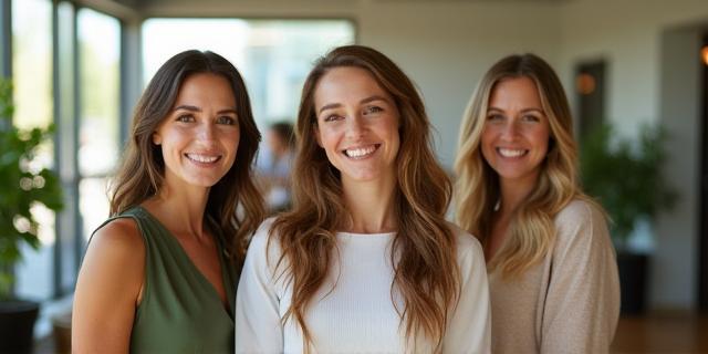 Équipe NutriSanté Conseil souriante dans un espace de consultation lumineux