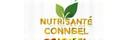 NutriSanté Conseil logo, branche verte stylisée et lettrage jaune
